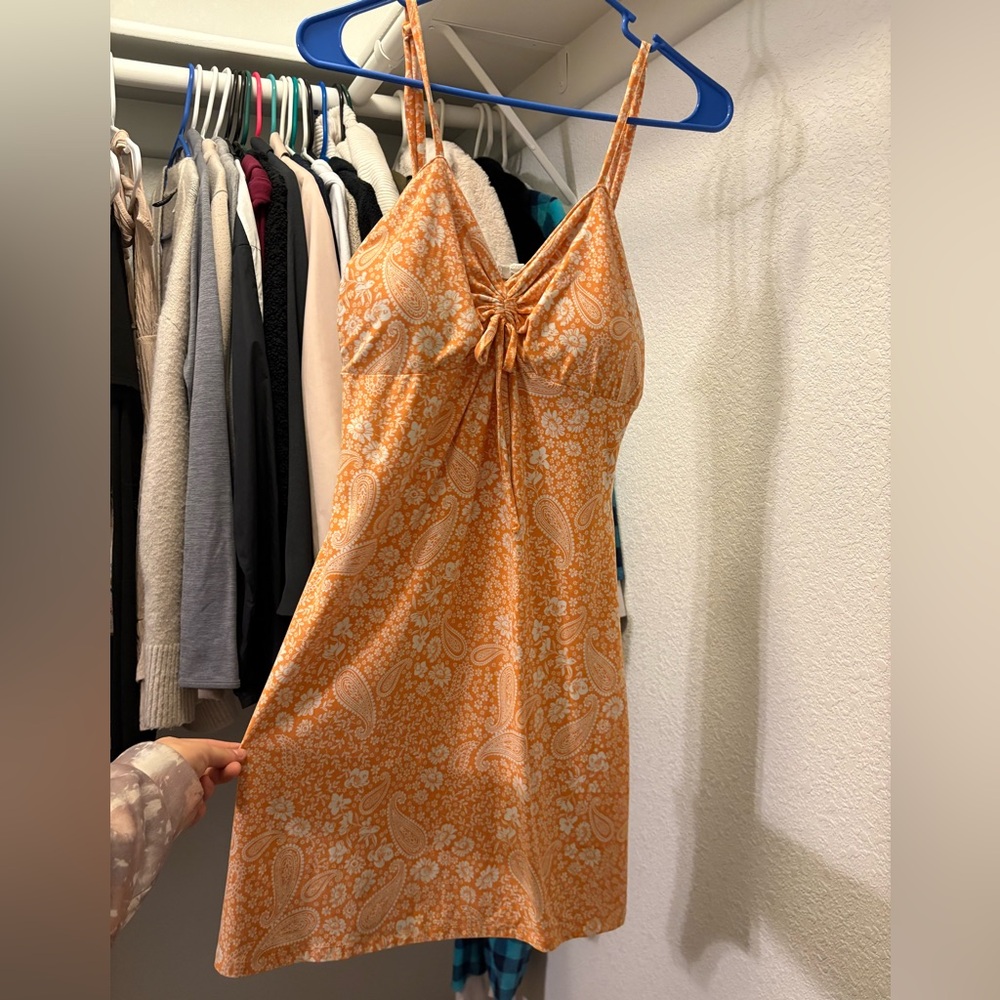 Derek Heart Orange Paisley Dress
